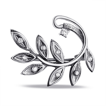 Срібна брошка з фіанітами (арт. 7905/6110013)