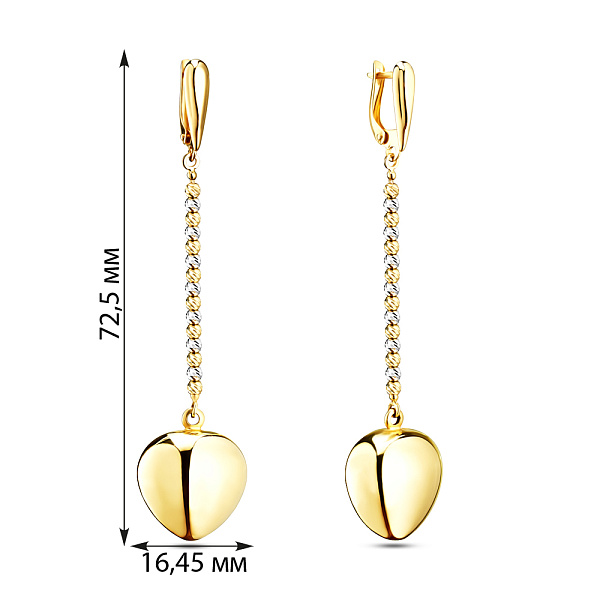 Золотые серьги с подвесками (арт. 105668ж) – изображение 2