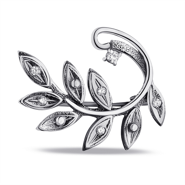 Срібна брошка з фіанітами (арт. 7905/6110013) – зображення 1