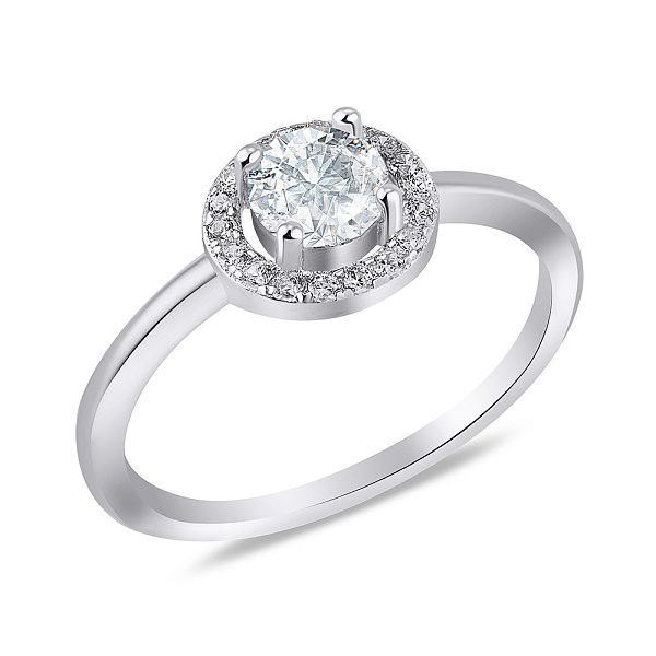 Серебряное кольцо с белыми фианитами (арт. 7501/7058) – изображение 1