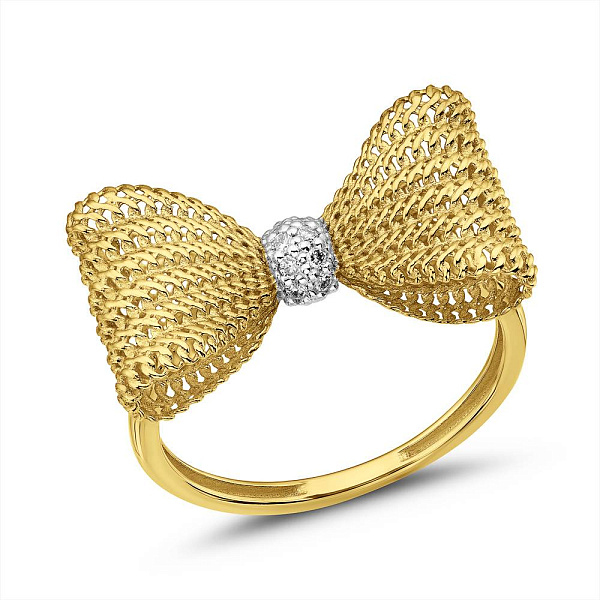 Кольцо Francelli Бантик из желтого золота с бриллиантами (арт. К141358005ж) – изображение 1