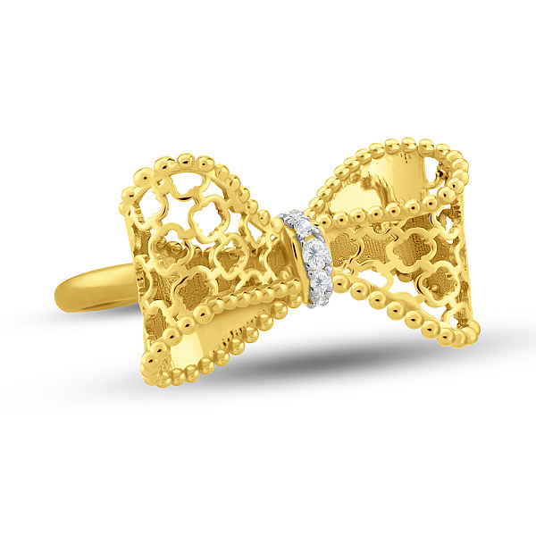 Золотое кольцо Бантик Francelli с бриллиантами (арт. К141351010ж) – изображение 2