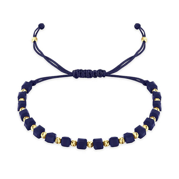 Браслет на нити c вставками из серебра и с ониксом (арт. 7309/2408сжос) – изображение 2