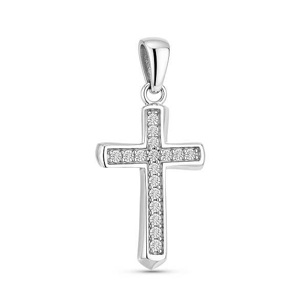Серебряный нательный крестик с фианитами (арт. 7503/4765) – изображение 1