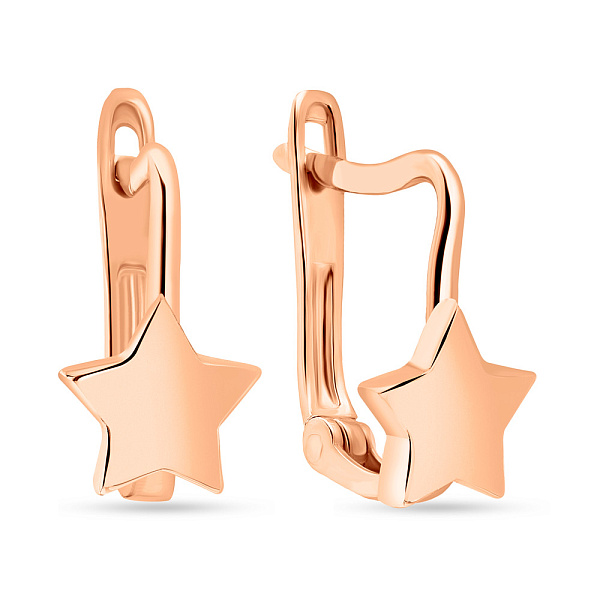 Золотые детские серьги "Звездочки" без камней  (арт. 108961) – изображение 1