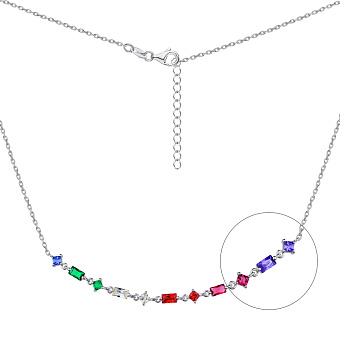 Серебряное колье с альпинитами (арт. 7507/1668ацв)