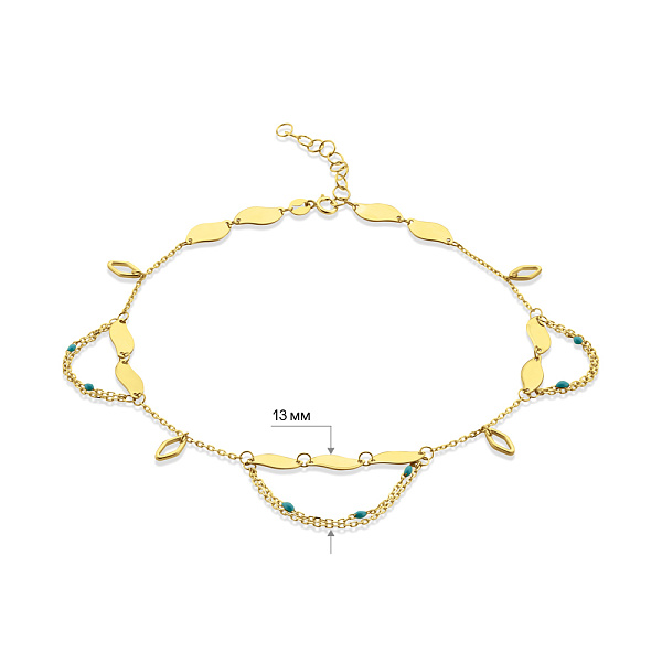 Браслет Francelli на ногу из желтого золота с эмалью (арт. 3261060жегн) – изображение 5