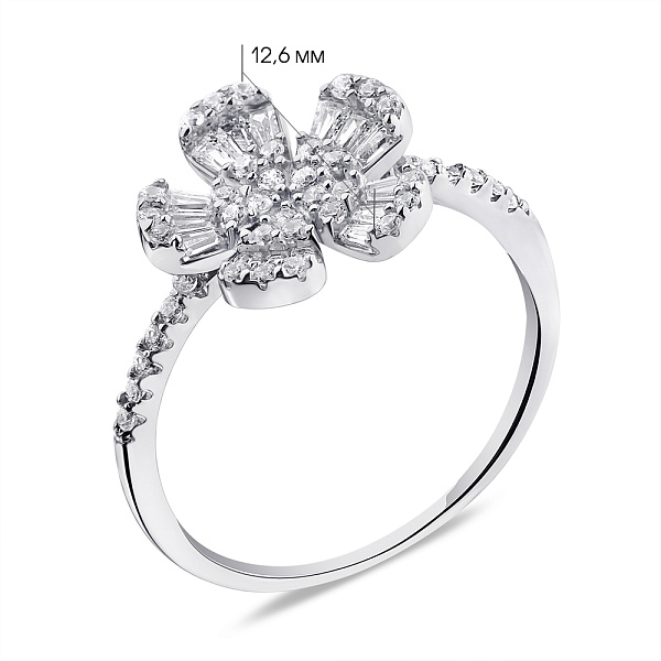 Серебряное кольцо Цветок с фианитами (арт. 7501/6207) – изображение 2