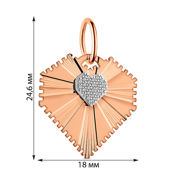 Золотая подвеска Сердечко с фианитами (арт. 4401025а) – изображение 7