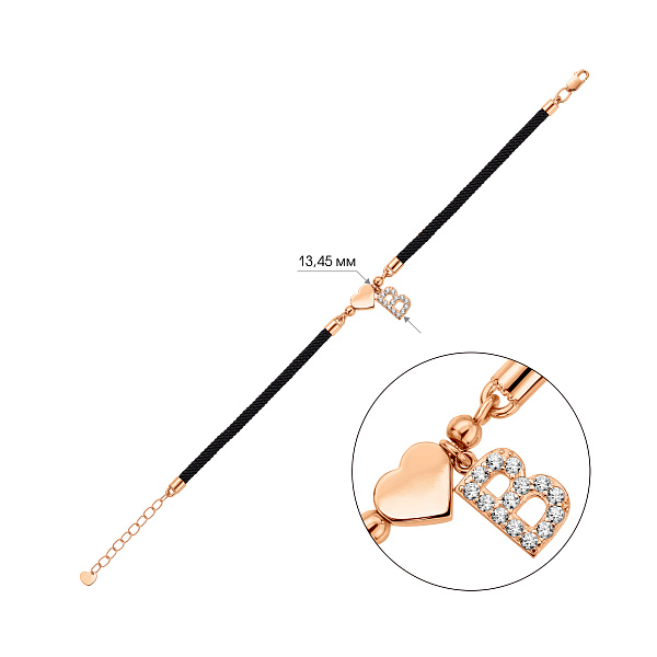 Браслет на нити с золотыми вставками (арт. 340133ч) – изображение 3