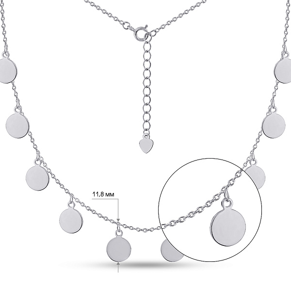 Срібне кольє Монети (арт. 7507/1020/8) – зображення 2
