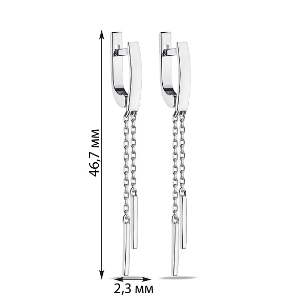 Серебряные серьги-подвески (арт. 7502/0970сю) – изображение 2