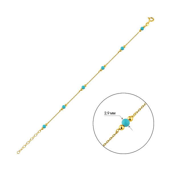 Браслет золотой с бирюзой (арт. 326585жБ) – изображение 4