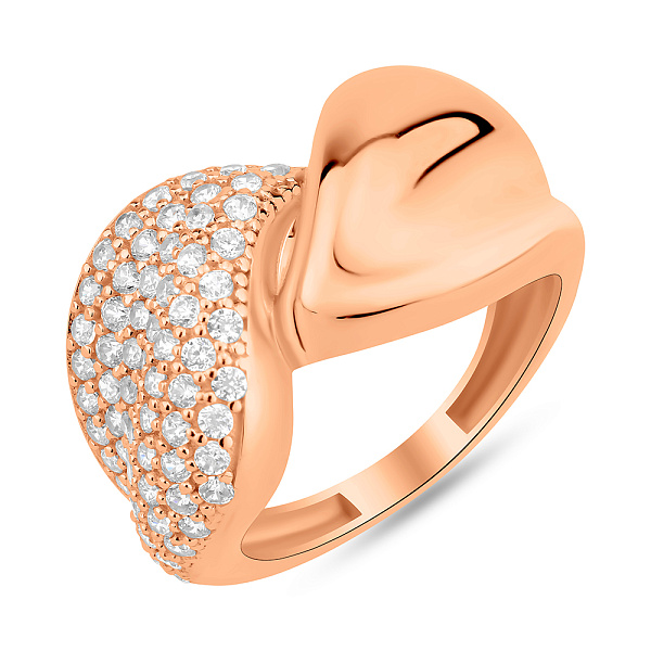 Кольцо из красного золота с фианитами (арт. 156522) – изображение 1