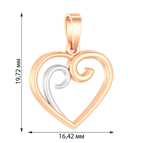 Золотая подвеска Сердце (арт. 440639) – изображение 3