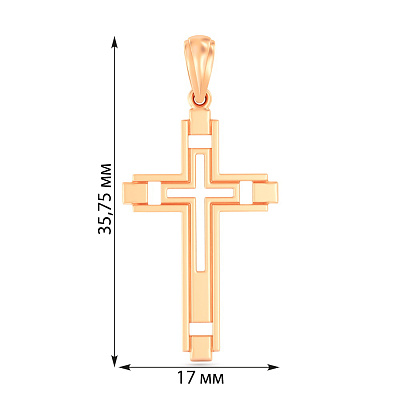 Крестик из красного золота  (арт. 440917)