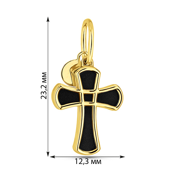 Золотой крестик Francelli с ониксом (арт. 424943/1жо) – изображение 3