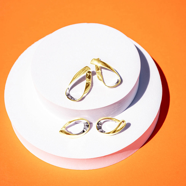 Золотые серьги без камней (арт. 110391ж) – изображение 2