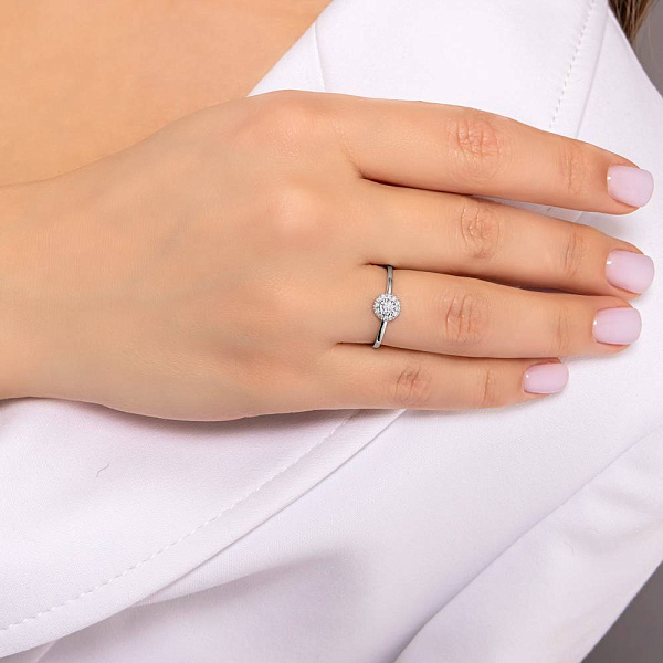 Золотое кольцо с бриллиантами (арт. К011684010б) – изображение 3