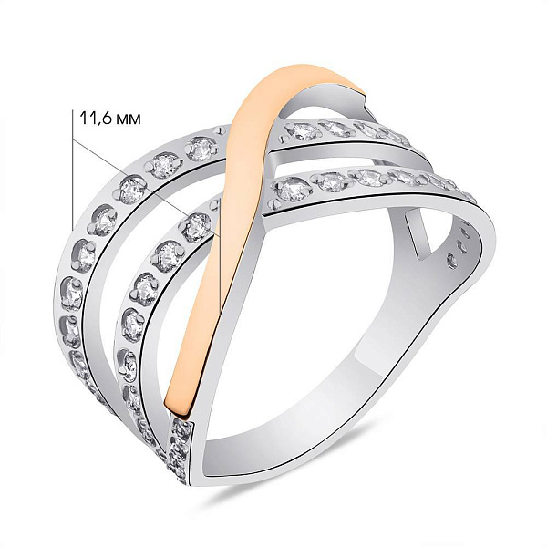 Серебряное кольцо с фианитами (арт. 7201/017кю) – изображение 2