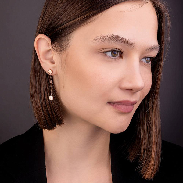 Серьги из красного и белого золота (арт. 1091269кб) – изображение 3