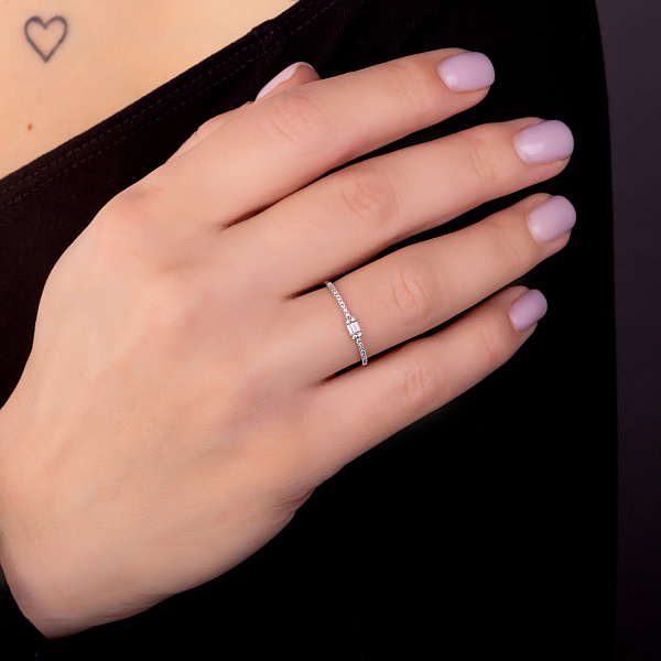 Золота каблучка з діамантами (арт. К341345010б) – зображення 2