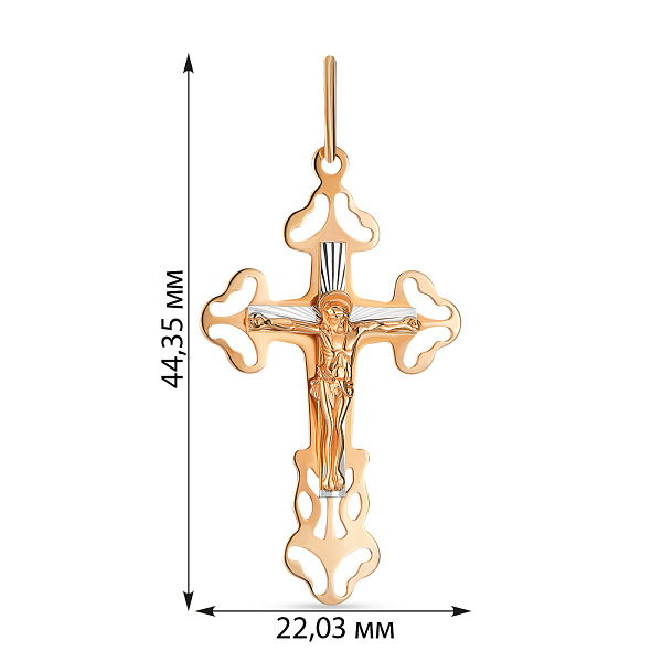 Золотой крестик  "Спаси и сохрани" (арт. 520999) – изображение 2