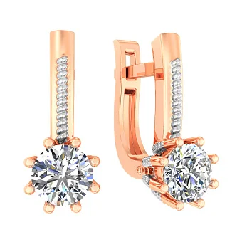 Золоті сережки з фіанітом (арт. 118300)