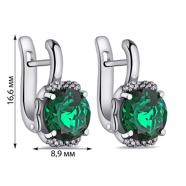 Сережки зі срібла з кварцом і фіанітами (арт. 7502/2288Пкз) – зображення 2