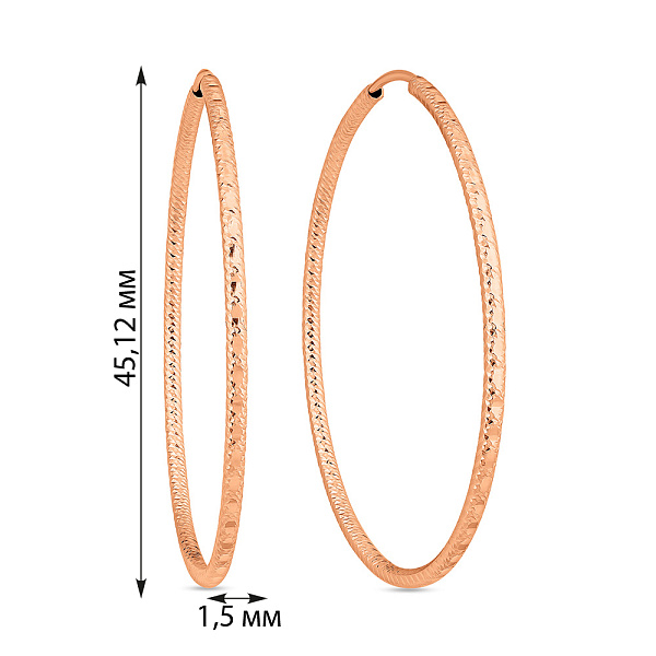 Серьги-кольца из красного золота (арт. 122031/45) – изображение 2