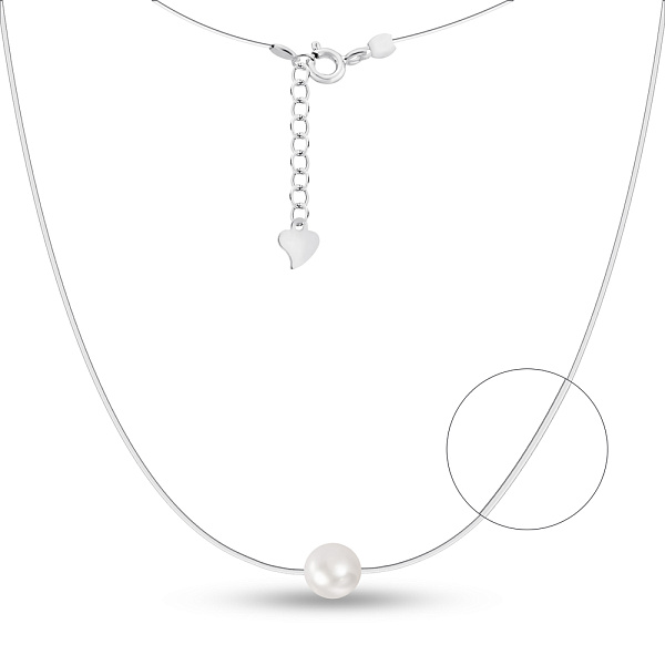 Колье невидимка с жемчугом (арт. 7607/2057жб) – изображение 1