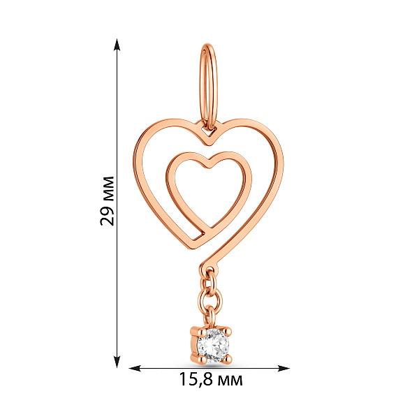 Золота підвіска Сердечко (арт. 440961) – зображення 3