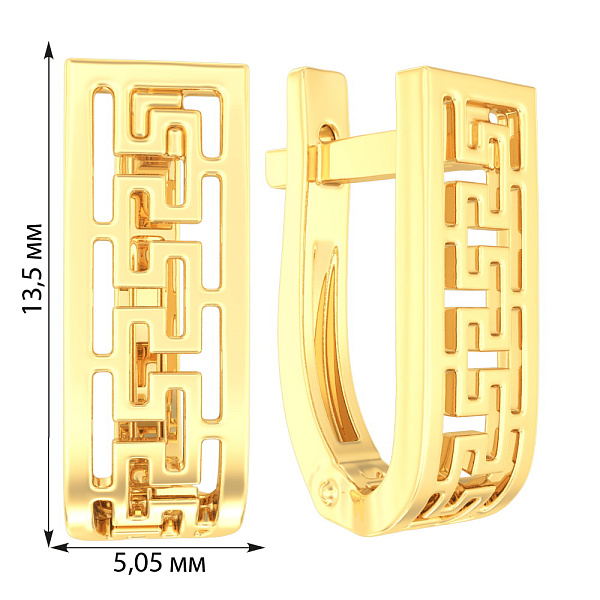Золотые серьги без камней Олимпия (арт. 110208ж) – изображение 2