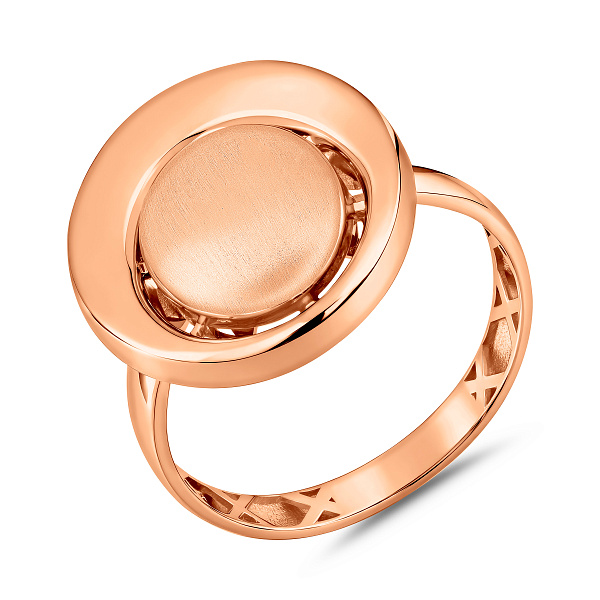 Кольцо из красного золота с матовым покрытием  (арт. 156790м) – изображение 1