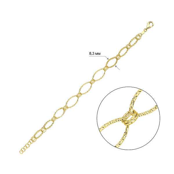 Браслет з жовтого золота Francelli (арт. 326549ж) – зображення 4