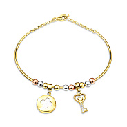 Фото Золотий браслет з перламутром та фіанітами (арт. 323094жпП2)