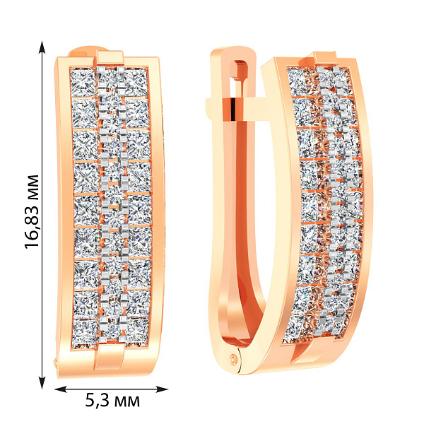 Золоті сережки з фіанітами (арт. 111039) – зображення 2