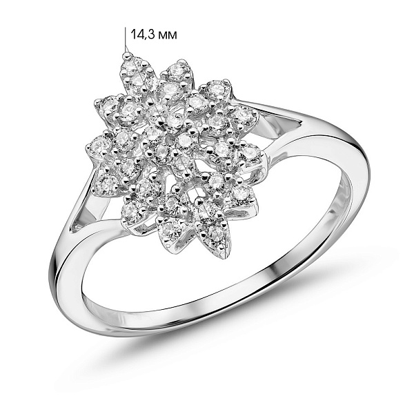 Массивное золотое кольцо с бриллиантами (арт. К341431030б) – изображение 3