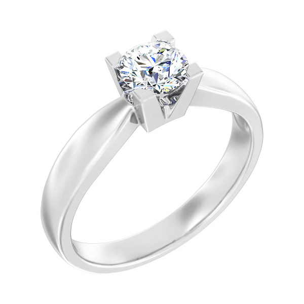 Кольцо из белого золота с бриллиантом (арт. К01119707046б) – изображение 6