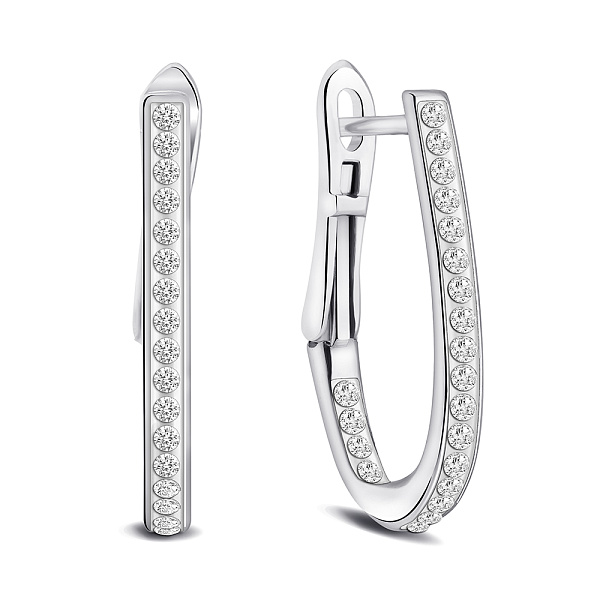 Сережки зі срібла з емаллю і фіанітами (арт. 7502/10016еб) – зображення 1