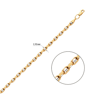 Золотой цепочный браслет на руку Якорного плетения (арт. 322784жб)