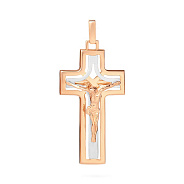 Фото Крестик из комбинированного золота (арт. 501574кбм)