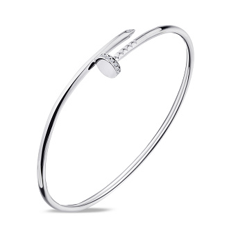 Фото Браслет зі срібла "Цвях" з фіанітами (арт. 7509/3108)