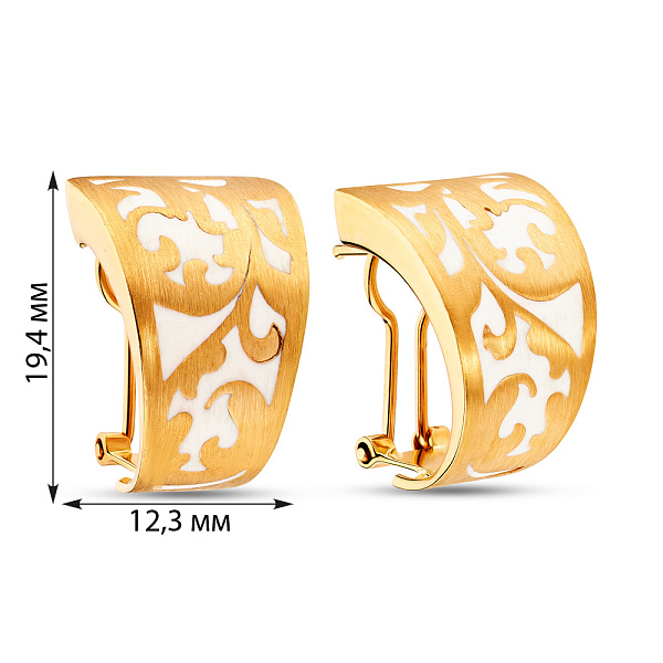 Золотые серьги Francelli с эмалью (арт. 105152жеб) – изображение 5