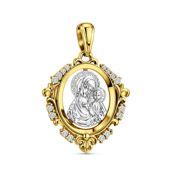 Золотая ладанка Божия Матерь Казанская (арт. 440632ж) – изображение 1