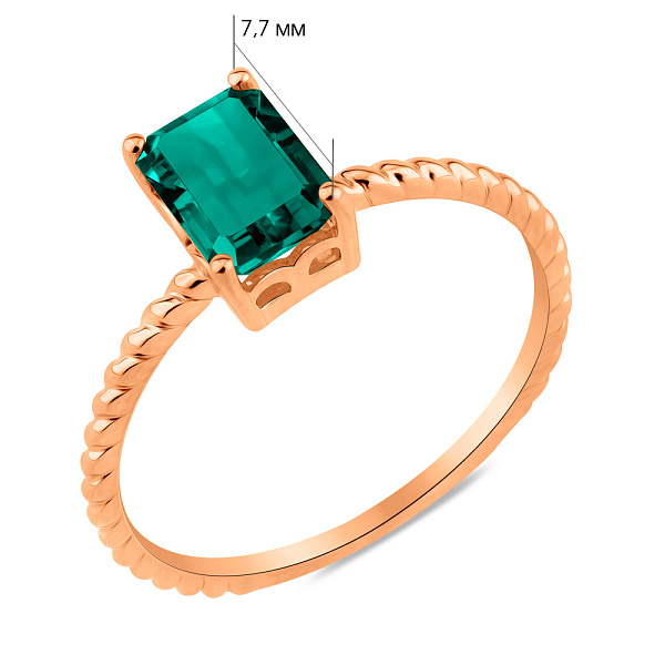 Кольцо из красного золота с кварцем (арт. 141376Пз) – изображение 2