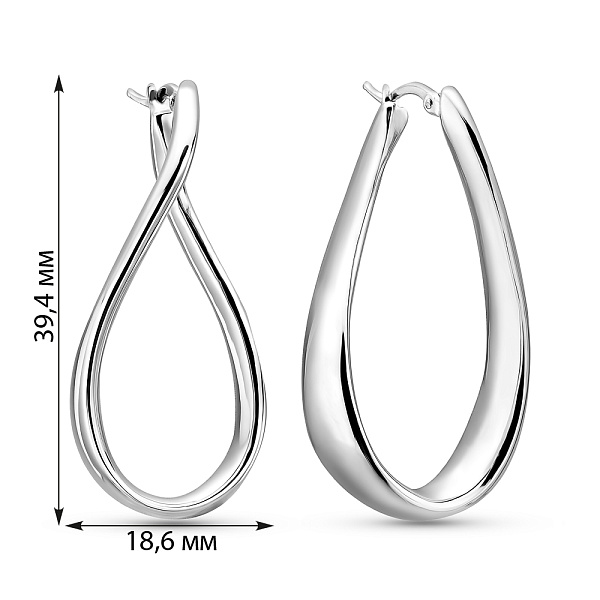 Серьги из белого золота Francelli (арт. е1091744/40б) – изображение 5