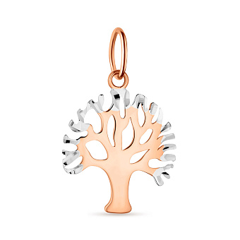 Золотой подвес "Дерево жизни" с родированием (арт. 424531р)