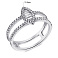 Серебряное двойное кольцо с фианитами (арт. 7501/6817) – изображение 2
