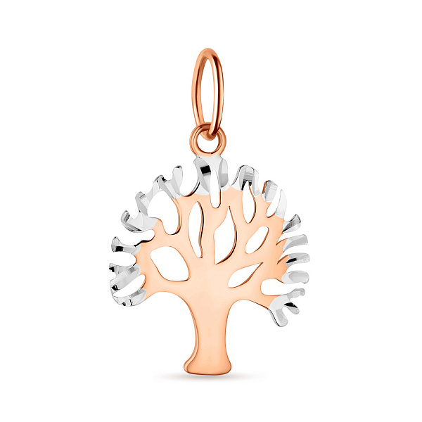 Золотой подвес "Дерево жизни" с родированием (арт. 424531р) – изображение 1